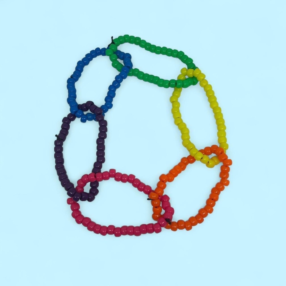 Neon rainbow Kandi necklace
